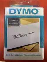 DYMO LabelWriter Address Labels 1 1/8 x 3 1/2 White 260 Labels/Roll 2 Ro... - $16.82