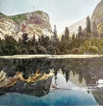 Mirror Lake Yosemite Valley 1974 Lithograph Of Victorian Era Engraving DWW8B - £46.92 GBP