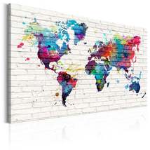 Tiptophomedecor Stretched Canvas World Map Art - Modern Style: Walls Of The Worl - £79.92 GBP+