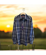NWT Robert Graham Trebuchet Shirt Mens Size L Long Sleeve Blue White Pla... - $63.29 CAD