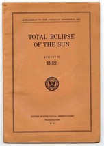 Total Eclipse of the Sun August 31, 1932 Naval Observatory Maps Clipping Filter - £68.70 GBP