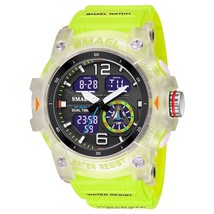 SMAEL Sport Watch Men Alarm Clock Stopwatch LED Date-Day Dual Time Zone Waterpro - £31.43 GBP