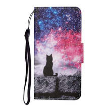 Anymob Samsung Cat Silhouette Pattern Phone Case Magnetic Flip Leather Case - £22.59 GBP