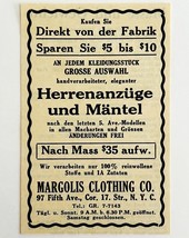 1945 WW2 German-USA Fashion Advertisement Margolis Men&#39;s Clothing Store ... - $19.99