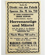1945 WW2 German-USA Fashion Advertisement Margolis Men&#39;s Clothing Store ... - $27.56 CAD