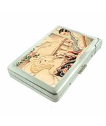 Art Deco Smoking Women 100&#39;s Size Cigarette Case with built in lighter W... - $30.48 CAD