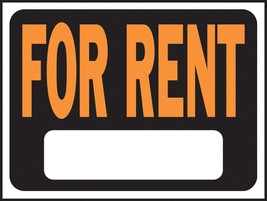FOR RENT 8&quot; x 12&quot; plastic SIGN indoor outdoor Rental house Apartment HY-... - $20.31