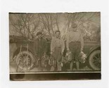 3 Hunters and Their Catch Hunting Photo Old Car &amp; Guns  - $17.82
