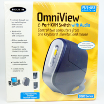 BELKIN OmniView SOHO F1DS102U KVM Switch Audio PS/2 USB VGA 2-port PC Ma... - $27.64