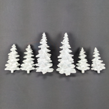 Trendmasters Christmas Magic Winter Wonderland Set of 6 White Pine Trees - £7.75 GBP