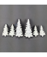 Trendmasters Christmas Magic Winter Wonderland Set of 6 White Pine Trees - £7.63 GBP