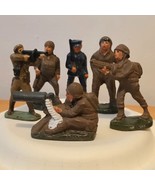 6 Vintage 1940s Lineol WWII Toy Soldiers Sawdust Resin Composite Figures... - $553.45 MXN