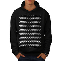 Wellcoda Hippie Moustache Mens Hoodie, Pattern Casual Hooded Sweatshirt - £26.11 GBP+