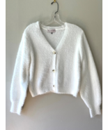 Willow and Wind White Open Front Cardigan Fuzzy Crop Sweater Long Sleeve... - $407.76 MXN