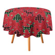 Classic Christmas Tablecloth Round Kitchen Dining for Table Cover Decor Home - £12.78 GBP+