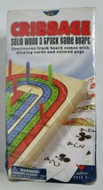 Cribbage Solid Wood &amp; Track Game Board Sealed Playing Cards Pegs - £6.42 GBP