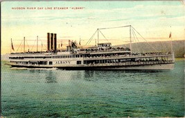 Hudson River Day Line Steamer Postcard Albany New York Posted 1908 HEL Ship - $3.99