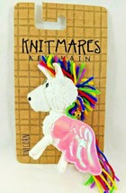 Knitmares Unicorn Wings Keychain Yarn Rainbow Pegasus Backpack Hanger NEW - £10.38 GBP
