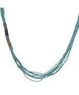 Chicos Teal Multi Strand Seed Beads Boho Necklace Womens Costume Jewelry - €16,98 EUR
