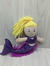 Wishpets purple plush Mermaid Selena doll blonde yarn hair 2010 - £7.00 GBP