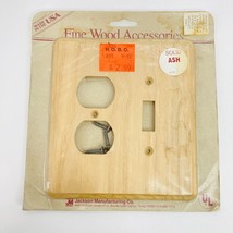 Vintage Solid Ash Wood Unfinished Combination Light Switch Outlet Wall Plate NOS - £7.52 GBP