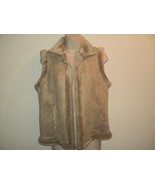 Valerie Stevens Size Small Vest Faux Suede &amp; Faux Fur Embossed Paisley D... - £14.88 GBP