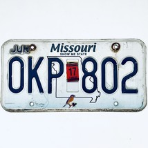 2017 United States Missouri Bluebird Passenger License Plate 0KP 802 - £14.74 GBP