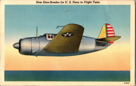 Vtg Postcard Airplane New Dive-Bomber for U.S. Navy in Flight Tests, PM 1944 - £6.06 GBP