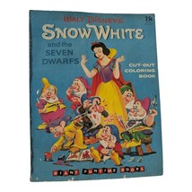 Rare 1957 Snow White Cut Out Coloring Book Seven Dwarfs Giant Funtime Books - $375.23 MXN