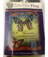 Decorative Butterfly Flower Flag Religious quote 27”x35” - $18.00