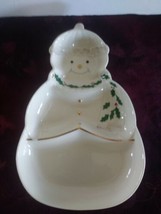 FESTIVE Christmas Lenox For The Holidays Snowman Sweets divided dish  - £18.68 GBP