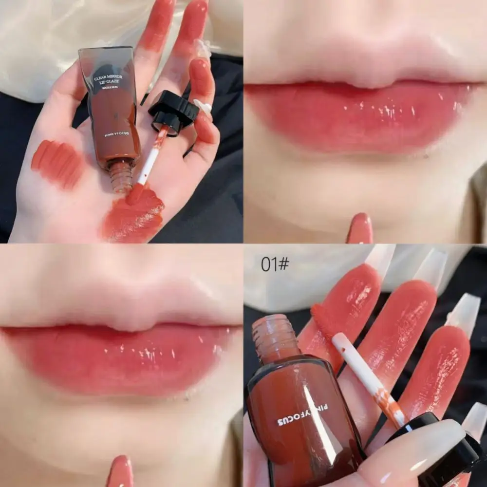 Er lip gloss lip glaze transparent gla liquid lipstick waterproof nude brown clear thumb155 crop