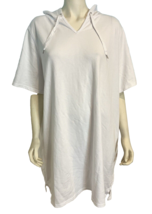 Liz Claiborne New York White V Neck Short Sleeve Hooded Swimsuit Cover Up 3X - £16.31 GBP