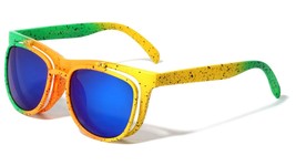 Dweebzilla Neon Splatter Flip Up Classic Square Retro Sunglasses (Green, Orange  - £6.99 GBP+