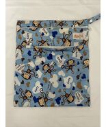 1pc Monkey Pattern Diaper Bag 2 Pocket Zipper 11”x13” - €7,56 EUR