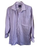 Dockers Button Up Shirt Men&#39;s Large 16 - 16 1/2 Blue White Plaid Long Sl... - $271.47 MXN