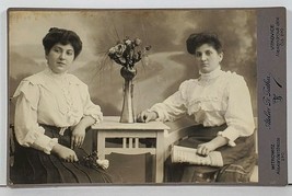 Czech Republic Witkowitz Two Lovely Women Cabinet Card Studio Photograph - £15.91 GBP