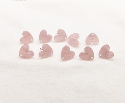 Pale Pink Heart-Shaped Cute Stud Earrings Posts - 10 Pcs - Jewelry Makin... - $3.80