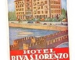  Hotel Rivas Lorenzo Luggage Label Verona Italy  - $13.86