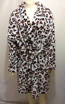 Hotel Spa Collections L/XL Leopard Animal Print Fleece Bathrobe - £28.13 GBP