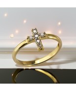 Elegant Diamond Cross Gold Ring – Women&#39;s Christian Jewelry - $301.83 CAD+