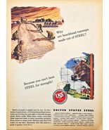 WWII-1944 Vintage Print Ad-USS-UNITED STATES STEEL-Beachhead Runways-STE... - $18.88 CAD