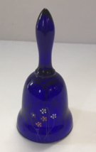 Fenton 4.5” Hand Painted Cobalt Blue Glass Bell - £11.02 GBP