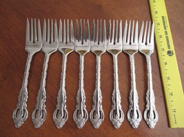 International Stainless 18/10 Countess 8x Salad Fork Lot Pierced Floral - $23.74