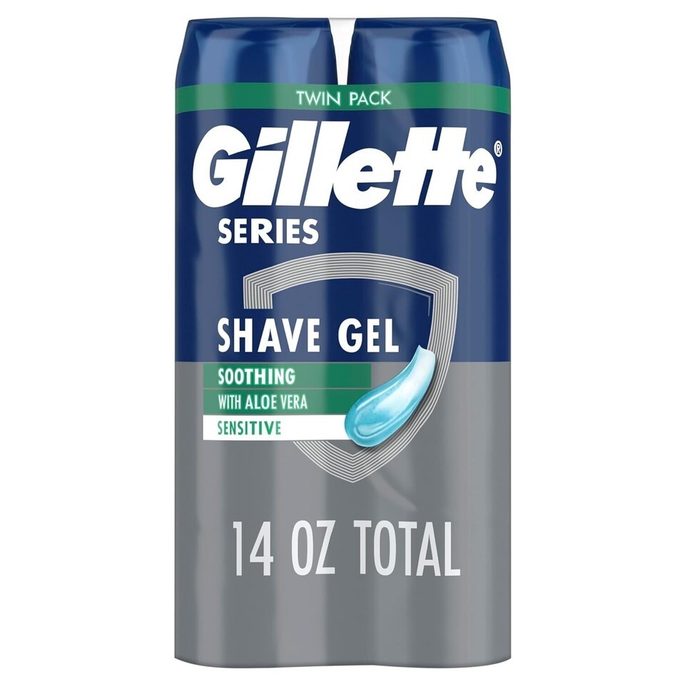 Gillette Series 3X Action Shave Gel, Sensitive Twin Pack, 7 Oz (Pack of 2) - $11.88