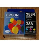 Genuine Epson 288XL  Black 288 Color Ink Cartridges Dated 2024 - £32.68 GBP