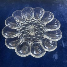 Anchor Hocking Clear Glass Deviled Eggs Plate Dish Platter Holds 12 Eggs - £12.43 GBP