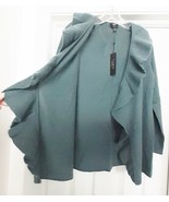 TALBOTS PETITES 100% Cashmere Cardigan Sweater with Ruffle Green Sz PM M... - £78.21 GBP