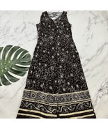 R&amp;K Womens Vintage 90s Maxi Dress Size 14 Brown Cream Floral Button Trim... - $608.75 MXN