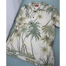 Tommy Bahama Men Hawaiian Shirt 100% Silk Palm Trees Camp Button Up Medium M - £15.84 GBP